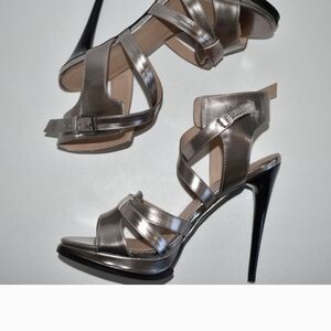 Beau + Ashe Women's New Silver Strap High Heels 11